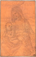 The Virgin and Child, c. 1510. Lorenzo di Credi (Italian, 1459-1537). Metalpoint, (losses on left