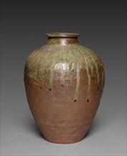 Water Jar:  Ko Tamba ware, mid 1500s. Japan, Hyogo and Kyoto Prefectures, (formerly Tamba