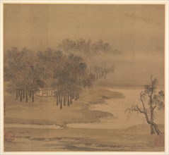 Cottages in a Misty Grove in Autumn, 1117. Li Anzhong (Chinese, active first half of the 1100s).