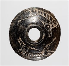 Spindle Whorl, 700s - 900s. Iran, early Islamic period, 8th - 10th century. Bone, incised; overall: