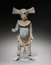 Warrior Figurine with Removable Headdress, 600-900. Mexico, Yucatán, Jaina Island region, Campeche,
