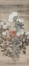 Chrysanthemums, mid 1600s. Kitagawa Sosetsu (Japanese, active 1639-50). Hanging scroll; ink and