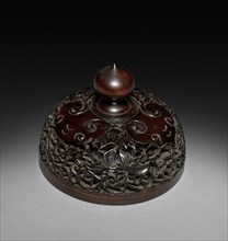 Vase (lid), 1622-1722. China, Qing dynasty (1644-1911), Kangxi reign (1661-1722). Carved wood; lid: