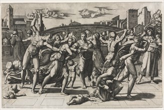 The Massacre of the Innocents (Without the Fir Tree), c. 1513-1515. Marcantonio Raimondi (Italian,
