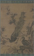 A Pair of Peafowl, late 1400s-early 1500s. Lin Liang (Chinese, 1416-1480). Hanging scroll, ink on
