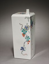 Square Bottle with Squirrel and Grapes, late 1600s. Japan, Edo Period (1615-1868). Imari ware