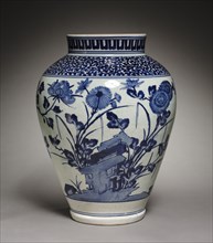 Large Jar with Peonies and Chrysanthemums, late 17th century. Japan, Edo Period (1615-1868). Imari