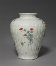 Vase with Floral, Insect, Bird, and Chinese Designs: Kakiemon Type, late 17th century. Japan, Edo