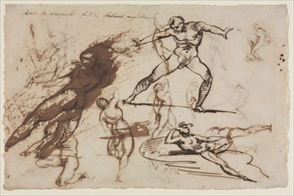 Sheet of Sketches (recto), 1819. Théodore Géricault (French, 1791-1824). Pen and ink;