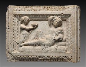 Tomb Relief, 230. Syria, Palmyra, 3rd century. Limestone; overall: 55.3 x 73.7 x 18.5 cm (21 3/4 x