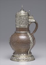 Tigerware Jug, 1594. Germany and England, 16th century. Stoneware with gilt-silver mounts; overall: