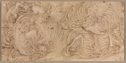 Rib Cages, early 1540s. Battista Franco (Italian, c. 1510-1561). Pen and brown ink; sheet: 11.6 x