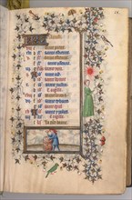 Hours of Charles the Noble, King of Navarre (1361-1425): fol. 8r, August, c. 1405. Master of the