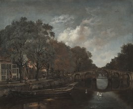 Herengracht, Amsterdam, c. 1661. Jan Wijnants (Dutch, 1635-1684). Oil on canvas; framed: 87 x 101 x