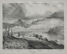 Auvergne:  Lac d'Aidat, Auvergne, 1831. Eugène Isabey (French, 1803-1886). Lithograph