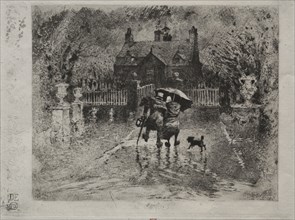 The Country Neighbors, 1879-1880. Félix Hilaire Buhot (French, 1847-1898). Etching, drypoint and