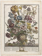 Twelve Months of Flowers:  March, 1730. Henry Fletcher (British, active 1715-38). Engraving,