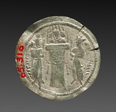 Drachma: Fire Altar and Two Priests (reverse), 303-310. Iran, Sasanian, reign of Hormizd II, 4th
