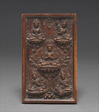 Sadaksari-Lokesvara Mandala, c. 1475-1525. Tibet, Ming dynasty (1368-1644). Wood; overall: 14.1 x 8