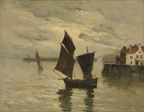 Harbor Scene, undated. Frank Boggs (American, 1855-1926). Oil on canvas; unframed: 50.2 x 65.2 cm