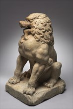Guardian Lion, c. 600. China, Tang dynasty (618-907). White marble; overall: 78.8 cm (31 in.);