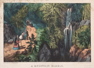 A Mountain Ramble, c. 1872-74. And James Merritt Ives (American, 1824-1895), Nathaniel Currier
