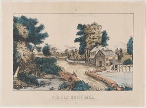 The Old Grist Mill, 19th century. Anonymous, Haskell & Allen (American). Lithograph