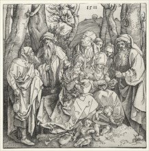 The Holy Family with Two Musician Angels, 1511. Albrecht Dürer (German, 1471-1528). Woodcut; sheet: