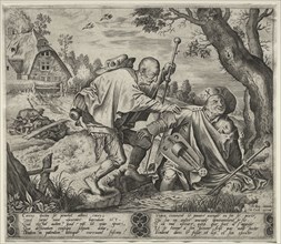 The Blind Leading the Blind. Pieter van der Heyden (Netherlandish, c. 1530-c. 1575), Hieronymus