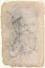 A Kitchen Maid, second half 1500s. Alessandro Casolani (Italian, 1552/53-1607). Black chalk(?);