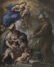 The Virgin and Child Appearing to Saint Francis of Assisi, 1680s. Luca Giordano (Italian,