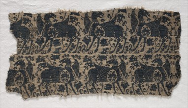 Fragment from Funeral Garment or Pall, 1100s. Iran ?, Seljuk period, 12th century. Compound tabby;