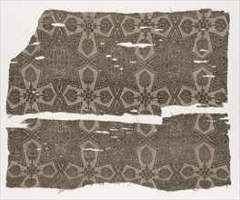 Fragments with Eight-Pointed Star (Two Pieces), 1100s. Iran ?, 12th century. Compound twill weave,