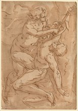 Apollo Flaying Marsyas (recto) Two Sketches of a Mother and Child (verso) , 16th century. Anonymous