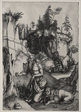 St. Jerome in Penitence, c. 1497. Albrecht Dürer (German, 1471-1528). Engraving