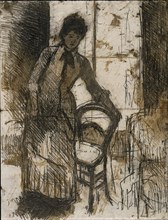 The Visitor (verso), c. 1881. Mary Cassatt (American, 1844-1926). Soft ground lines transferred