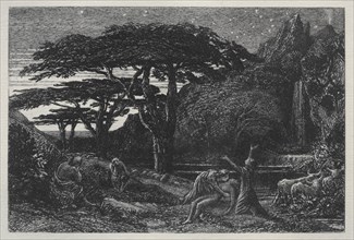 The Cypress Grove, 1883. Samuel Palmer (British, 1805-1881). Etching