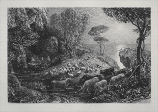 Moeris and Galatea, 1883. Samuel Palmer (British, 1805-1881). Etching