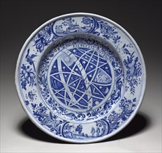 Large Plate, late 1600s. Nevers Factory (French). Faience; diameter: 44.2 cm (17 3/8 in.).