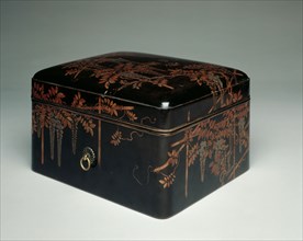 Cosmetic Box with Lid, 1573-1615. Japan, Momoyama Period (1573-1615). Wood with lacquer; valance: