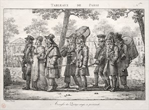 Scenes of Paris:  Blind Men from the Quinze Vingts, Walking. Jean Henri Marlet (French, 1770-1847).