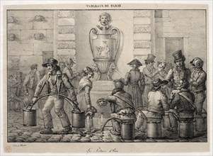 Scenes of Paris:  The Water Carriers. Jean Henri Marlet (French, 1770-1847). Lithograph