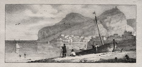 View of a Seaport. Horace Vernet (French, 1789-1863). Lithograph