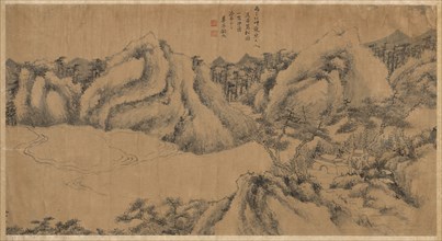 Pine-shaded Monastery on a Cloudy Mountain, late 1700s. Gu Chao (Chinese, active late 1700s).