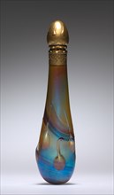 Perfume Bottle, c. 1900. Louis Comfort Tiffany (American, 1848-1933). Glass with gilt metal cover;