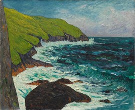 The Cliffs at Beg-ar-Fry, Saint-Jean-du-Doigt, 1895. Maxime Maufra (French, 1861-1918). Oil on