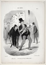 Fathers, plate 13: Come along, dear..., 1847. Honoré Daumier (French, 1808-1879). Lithograph;