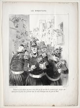 published in le Charivari (11 January 1849): The Banqueters, plate 4: Rifolard is more charming