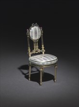 Miniature Chair, 1896-1906. Firm of Peter Carl Fabergé (Russian, 1846-1920). Gold, silver gilt,