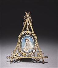 Triangular Frame with Portrait of Czarina Alexandra Feodorovna, 1896-1908. Firm of Peter Carl